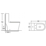 Richford R638 一體式自由咀座廁 - 單孔超旋沖水、節水雙檔、現代設計